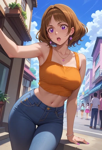 precure,amanogawa_kirara,crop top  - AI generated anime art