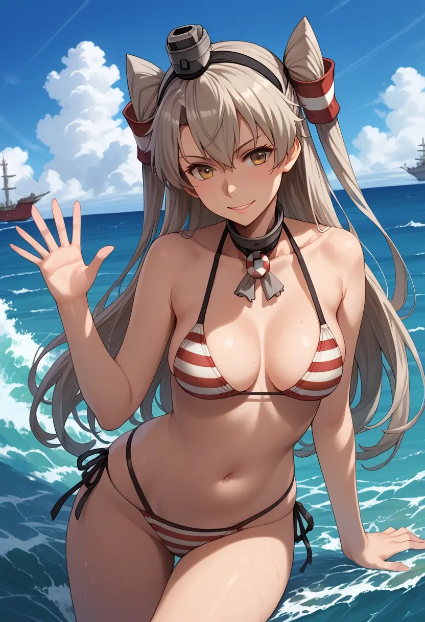 kantai_collection,amatsukaze_(kancolle),bikini,rainbow-colored,sexy  - 