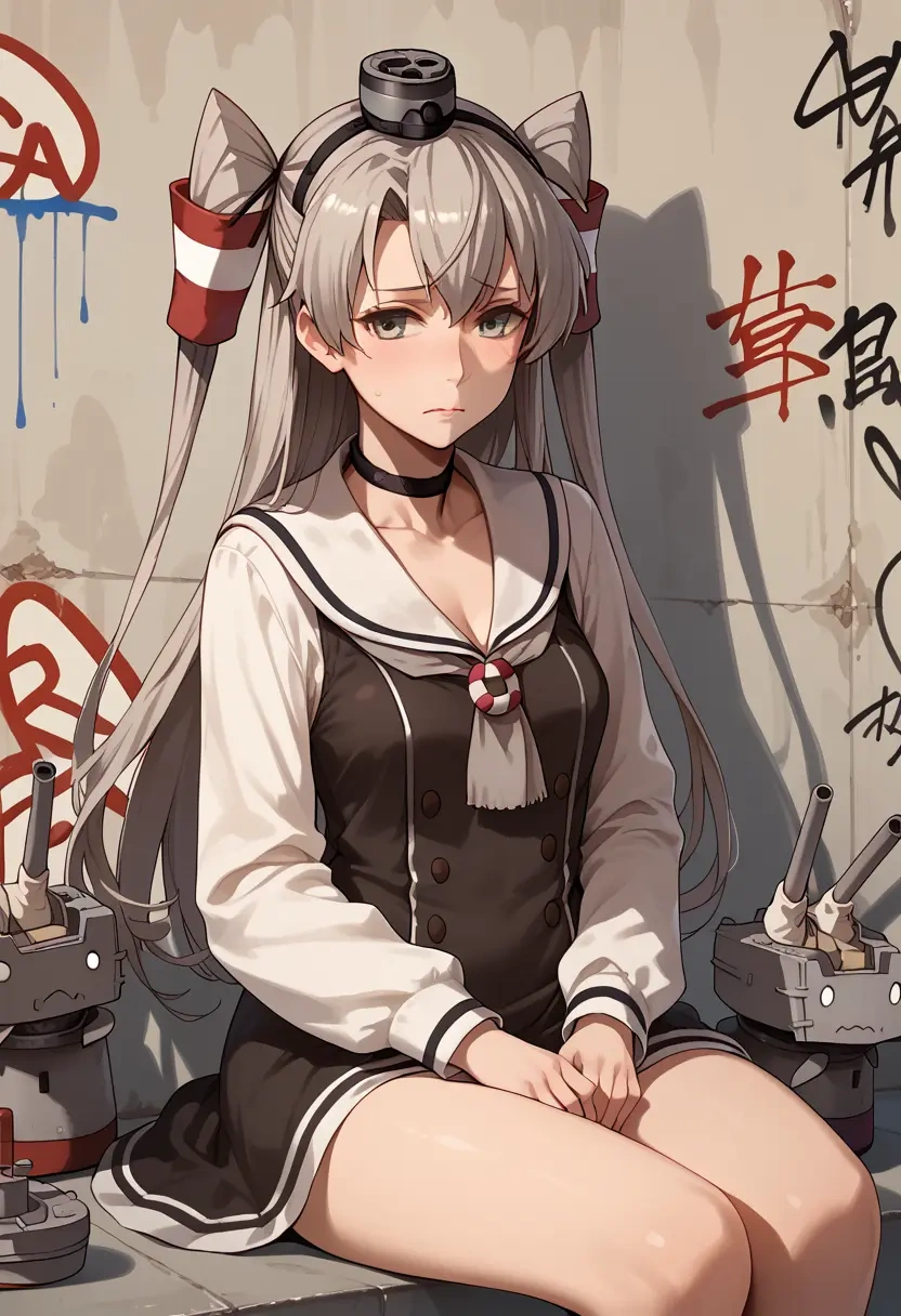 kantai_collection,amatsukaze_(kancolle),floral graffiti blouse,dolphin shorts  - 