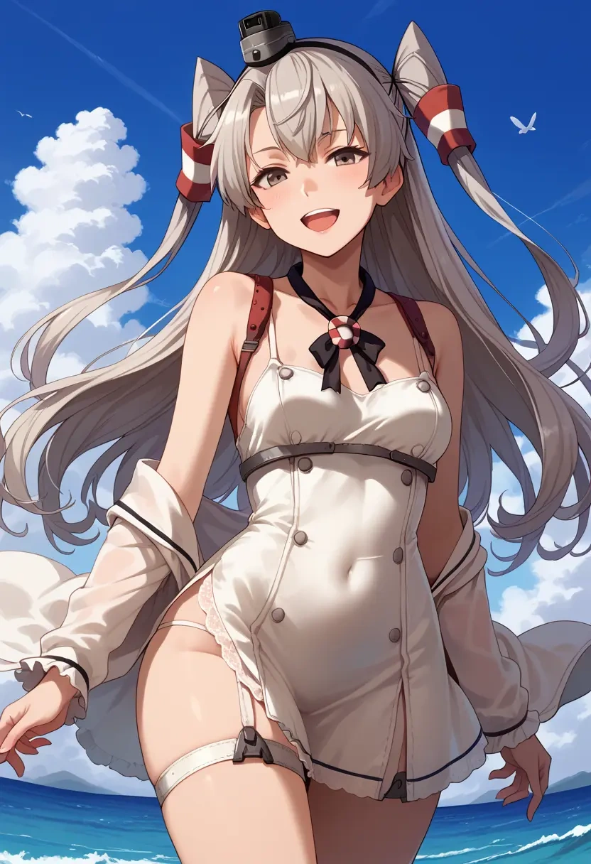 kantai_collection,amatsukaze_(kancolle),silk slip dress  - 