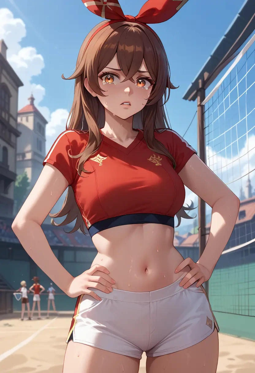 genshin impact,amber_(genshin_impact),volleyball uniform  - 