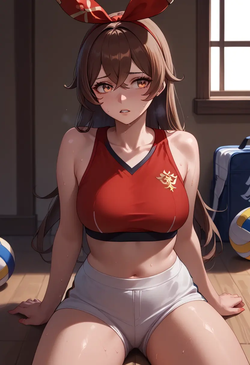 genshin impact,amber_(genshin_impact),volleyball uniform  - 