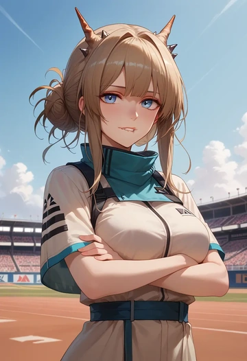 arknights,amiya_(arknights),athletic  - AI generated anime art