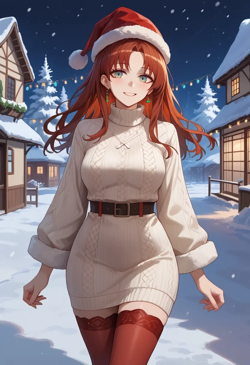 arknights,amiya_(arknights),Christmas,sweater dress,stockings  - 