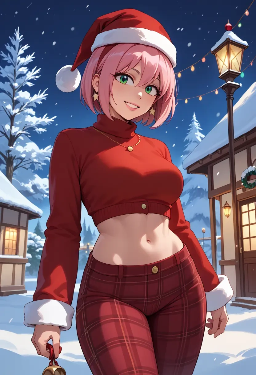 sonic_(series),amy_rose,Christmas,plaid trousers  - 