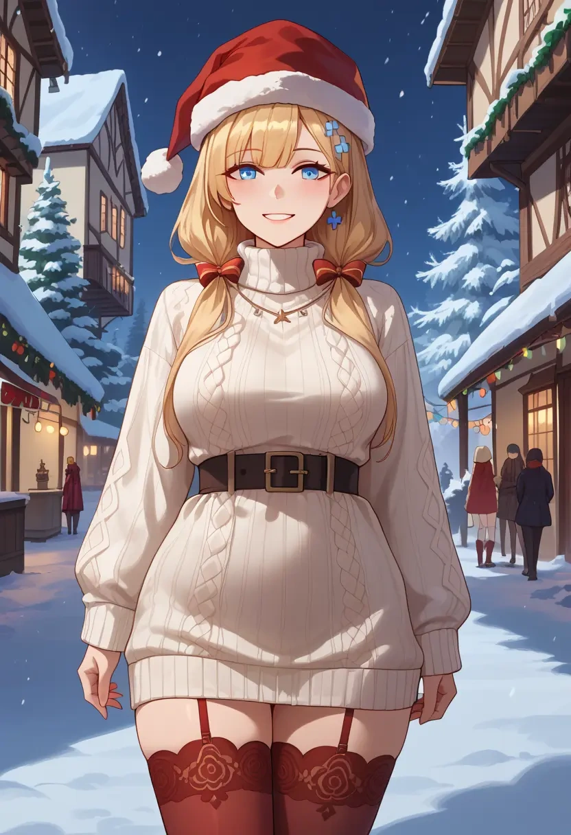 girls'_frontline,an-94_(girls'_frontline),Christmas,sweater dress,stockings  - 