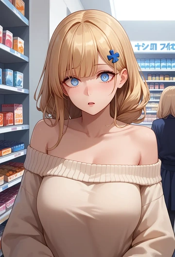 girls'_frontline,an-94_(girls'_frontline),sweater,off-shoulder,collar  - AI generated anime art