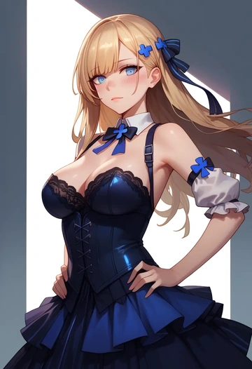 girls'_frontline,an-94_(girls'_frontline),corset,bustier,long tulle skirt  - AI generated anime art