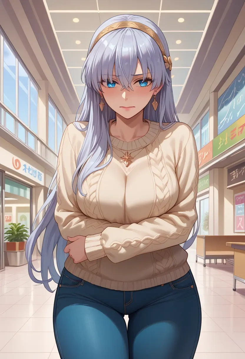 fate_(series),anastasia_(fate),teacher, sweater, jeans shorts  - 