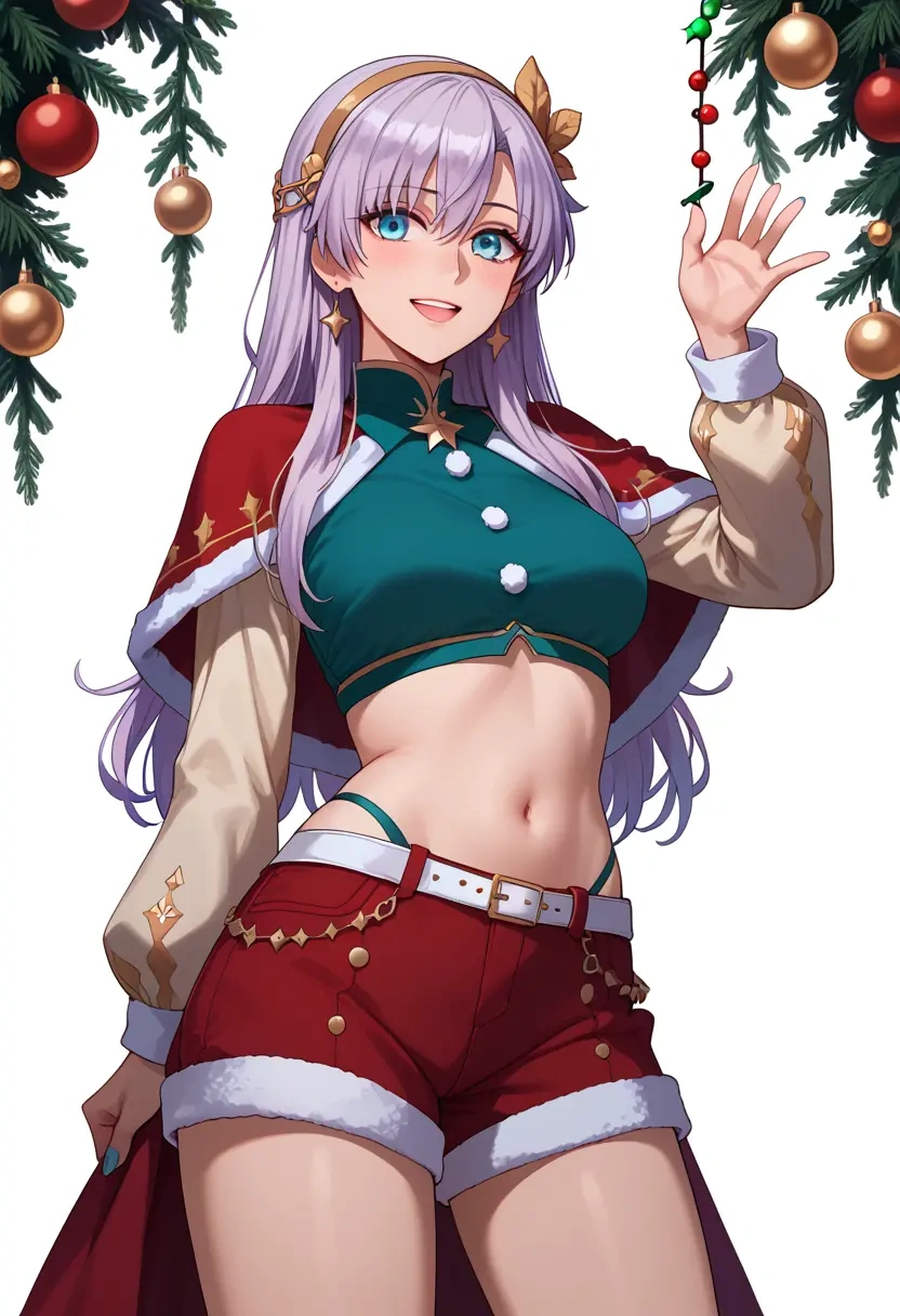 fate_(series),anastasia_(fate),Christmas,red velvet shorts  - 