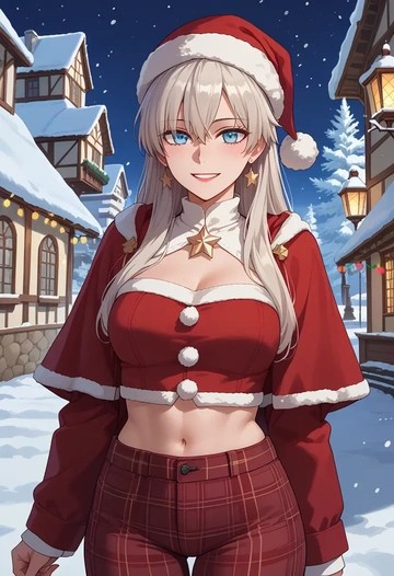 fate_(series),anastasia_(fate),Christmas,plaid trousers  - AI generated anime art