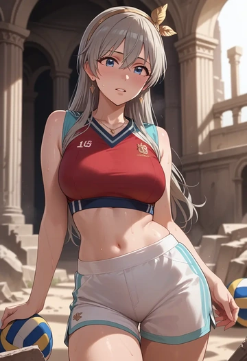 idolmaster,anastasia_(idolmaster),volleyball uniform  - AI generated anime art