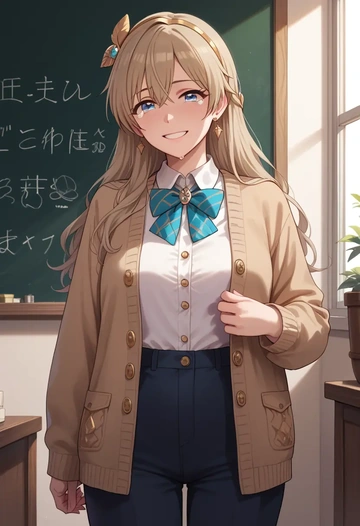 idolmaster,anastasia_(idolmaster),teacher, sweater  - AI generated anime art