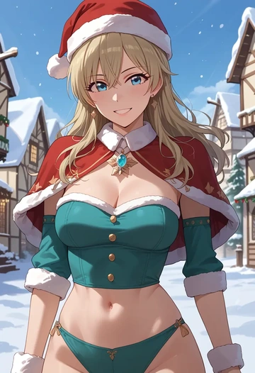 idolmaster,anastasia_(idolmaster),Christmas,dress  - AI generated anime art