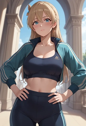 idolmaster,anastasia_(idolmaster),athletic,track suit  - AI generated anime art