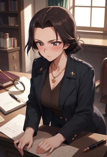 girls_und_panzer,andou_(girls_und_panzer),detective  - AI generated anime art