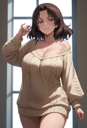 girls_und_panzer,andou_(girls_und_panzer),sweater  - AI generated anime art