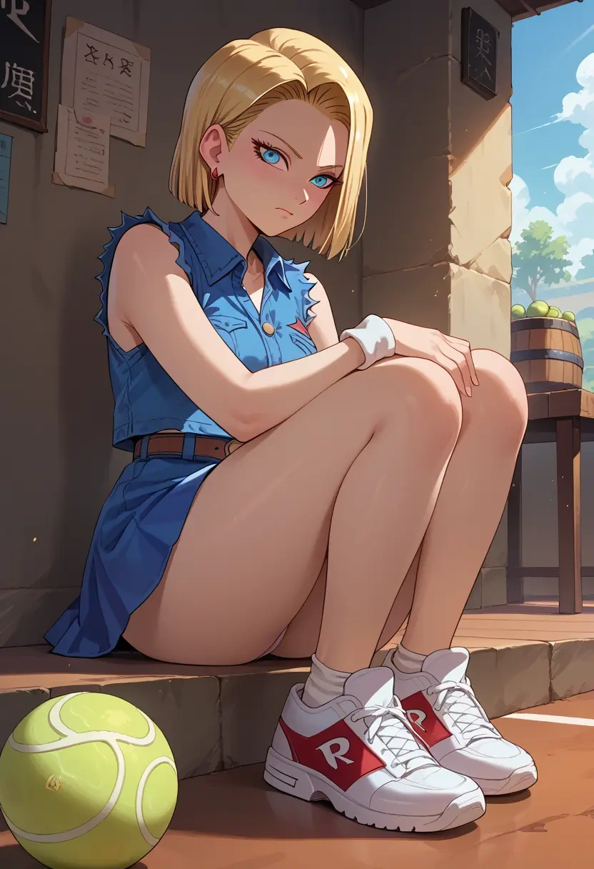 dragon_ball,android_18,tennis skirt  - 