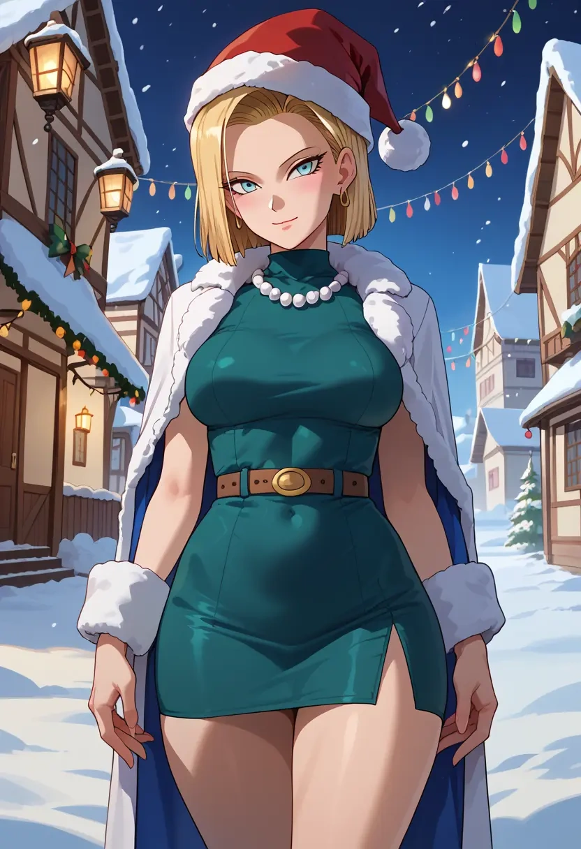 dragon_ball,android_18,Christmas,dress  - 