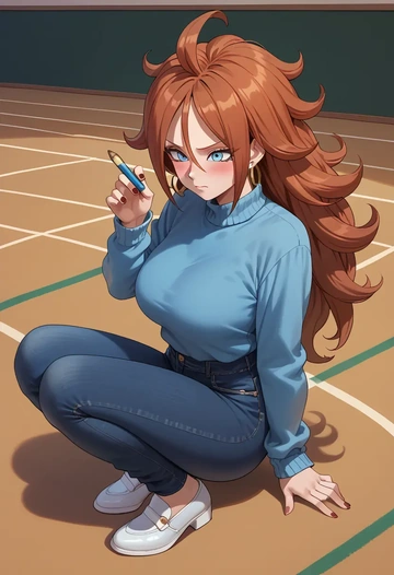 dragon_ball,android_21,teacher  - AI generated anime art