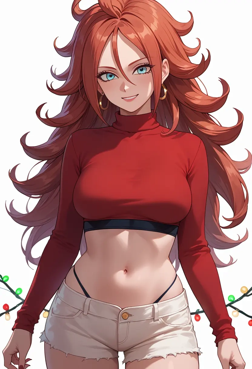 dragon_ball,android_21,Christmas,red velvet shorts  - 