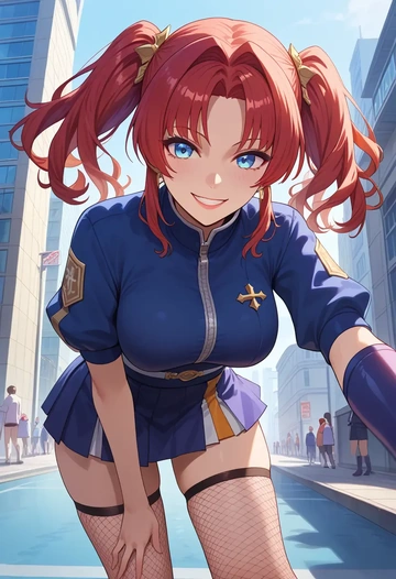 nijisanji,ange_katrina,mini skirt, stockings  - AI generated anime art