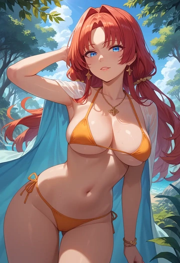 nijisanji,ange_katrina,tiny bikini,sexy  - AI generated anime art