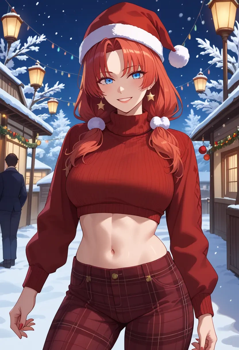 nijisanji,ange_katrina,Christmas,plaid trousers  - 