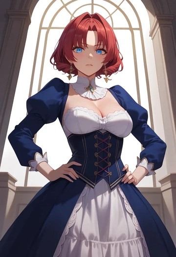 nijisanji,ange_katrina,corset,bustier,long tulle skirt  - AI generated anime art