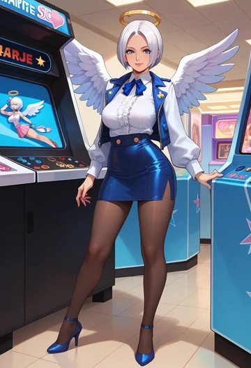 the_king_of_fighters,angel_(kof),shorts, pantyhose  - AI generated anime art