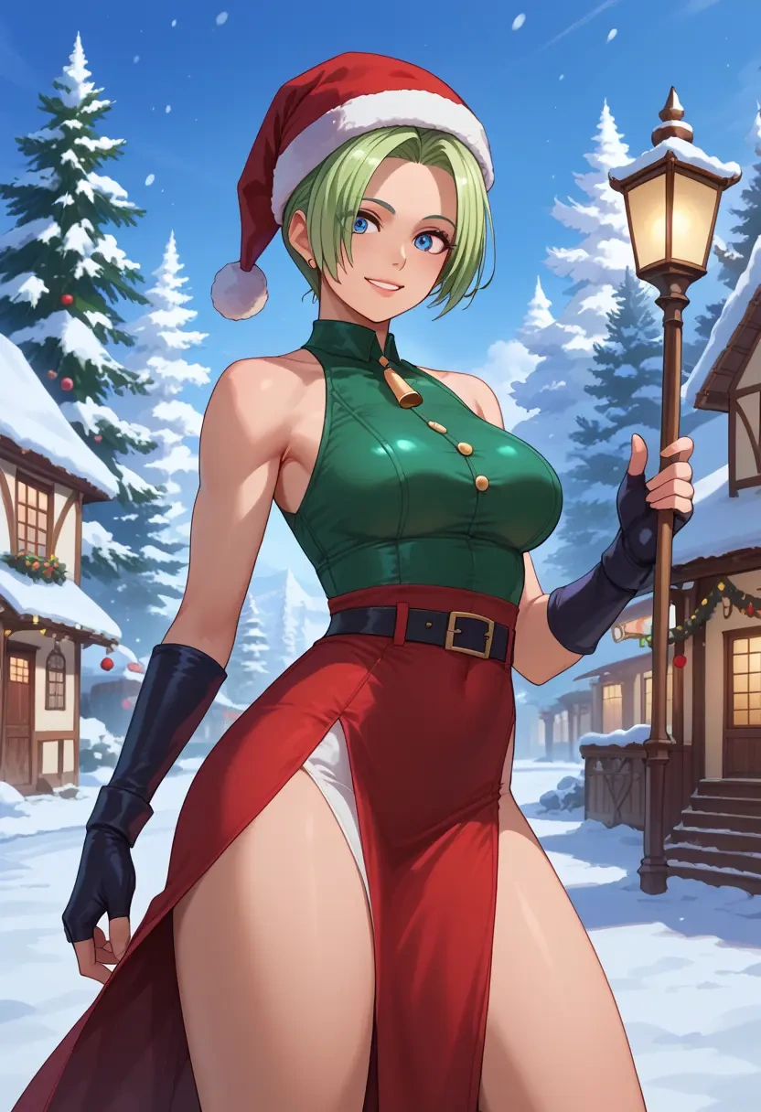 the_king_of_fighters,angel_(kof),Christmas,dress  - 