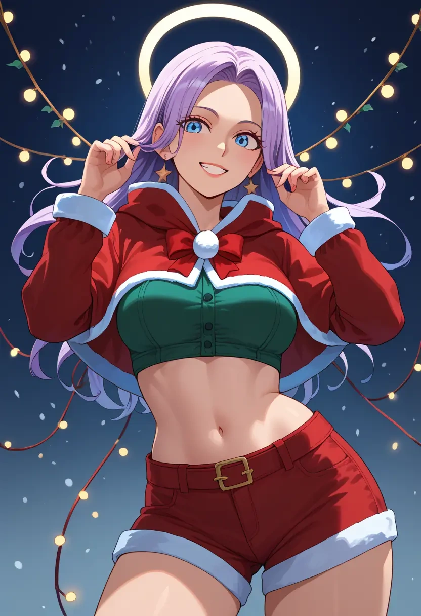 the_king_of_fighters,angel_(kof),Christmas,red velvet shorts  - 