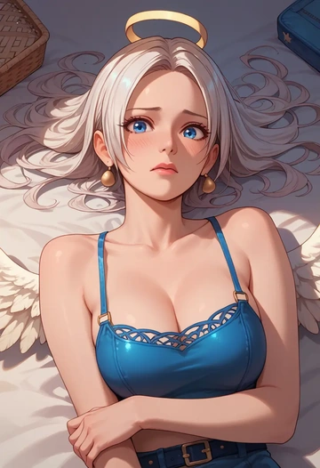 the_king_of_fighters,angel_(kof),mesh graffiti top,dolphin shorts  - AI generated anime art