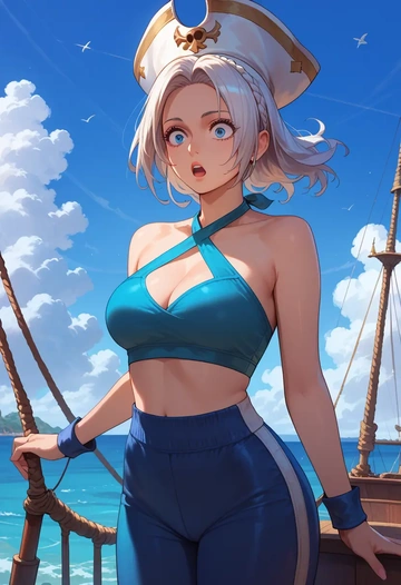 the_king_of_fighters,angel_(kof),halter top,track pants  - AI generated anime art