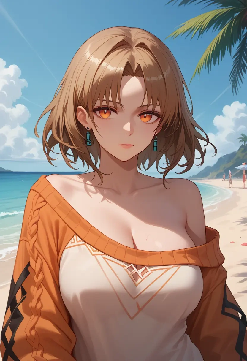 arknights,angelina_(arknights),orange,sweater  - 