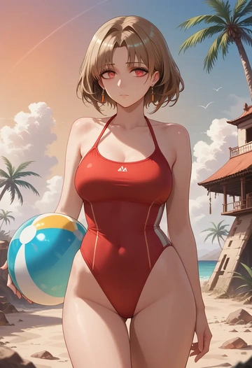 arknights,angelina_(arknights),bikini  - AI generated anime art