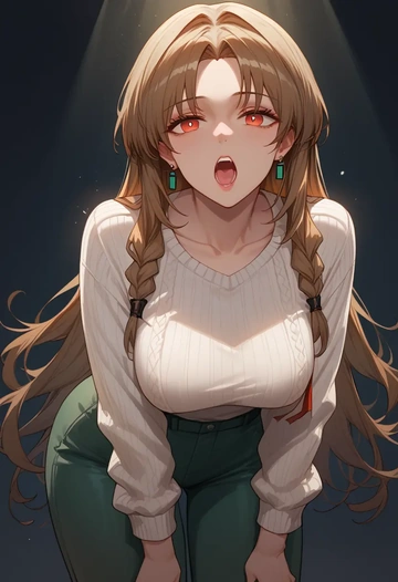 arknights,angelina_(arknights),sweater  - AI generated anime art