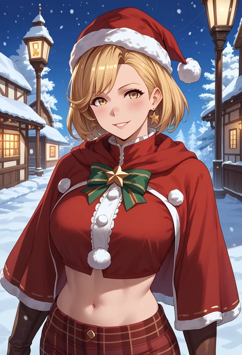 granblue_fantasy,anila_(granblue_fantasy),Christmas,plaid trousers  - 