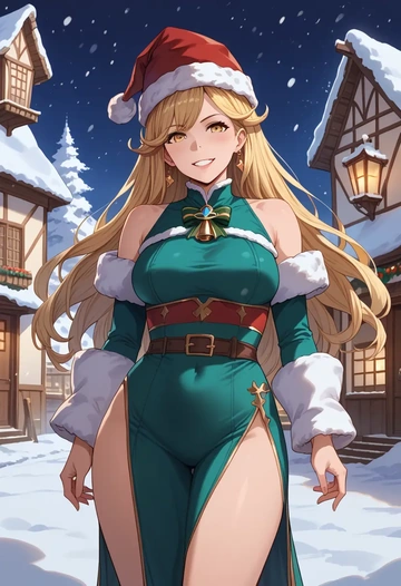 granblue_fantasy,anila_(granblue_fantasy),Christmas,dress  - AI generated anime art