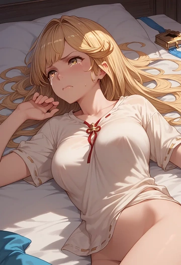 granblue_fantasy,anila_(granblue_fantasy),tie-dye shirt,dolphin shorts  - AI generated anime art