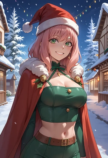 spy_x_family,anya_(spy_x_family),Christmas,dress  - AI generated anime art