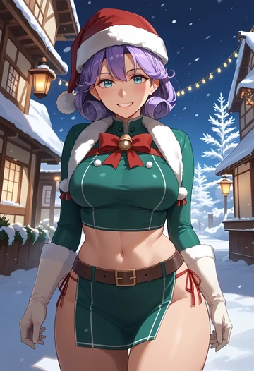 kantai_collection,aoba_(kancolle),Christmas,dress  - AI generated anime art