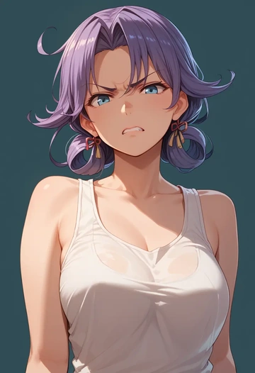 kantai_collection,aoba_(kancolle),tank top,drawstring pants  - AI generated anime art