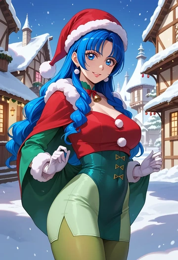 precure,aoki_reika,Christmas,dress  - AI generated anime art