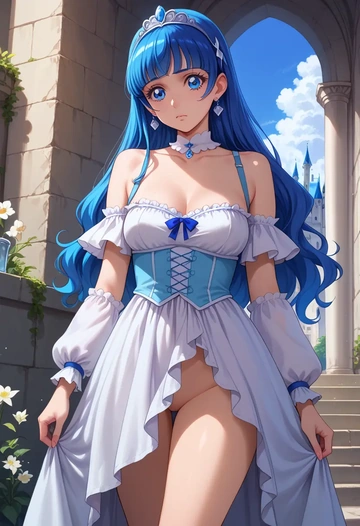 precure,aoki_reika,silk slip dress  - AI generated anime art