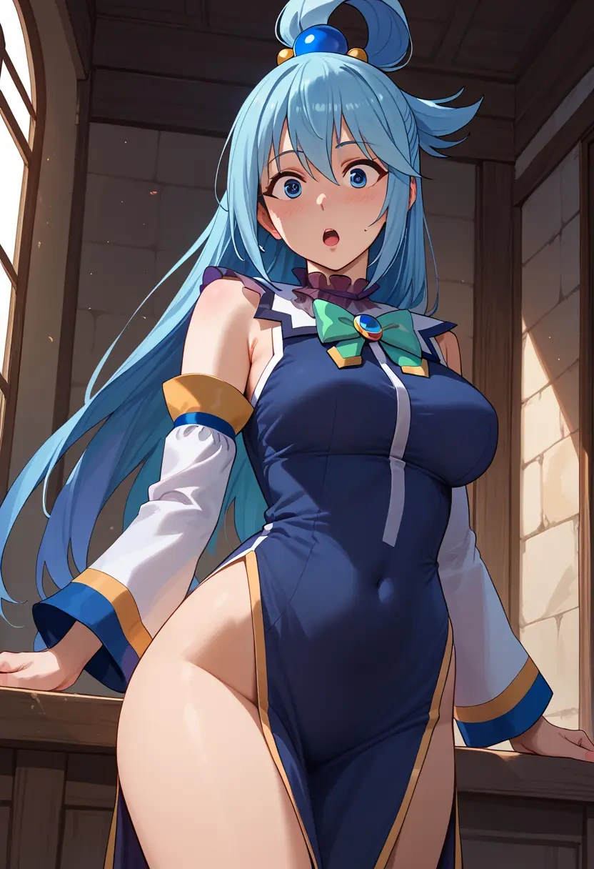 kono_subarashii_sekai_ni_shukufuku_wo!,aqua_(konosuba),qipao  - 