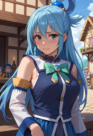 kono_subarashii_sekai_ni_shukufuku_wo!,aqua_(konosuba),crop windbreaker,shorts  - AI generated anime art