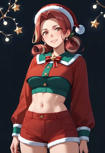 kantai_collection,arashi_(kancolle),Christmas,red velvet shorts  - AI generated anime art