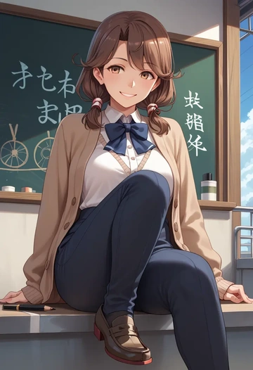 kantai_collection,arashi_(kancolle),teacher, sweater  - AI generated anime art