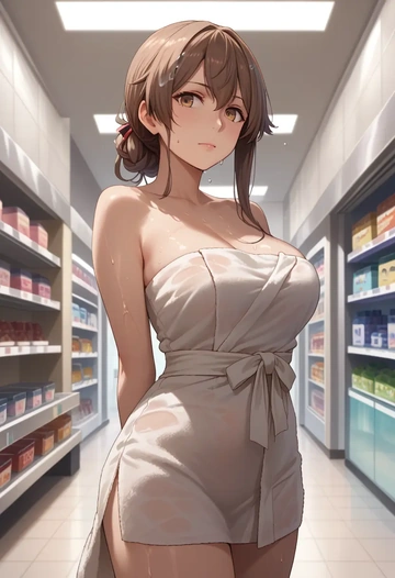 kantai_collection,arashio_(kancolle),towel,sexy  - AI generated anime art